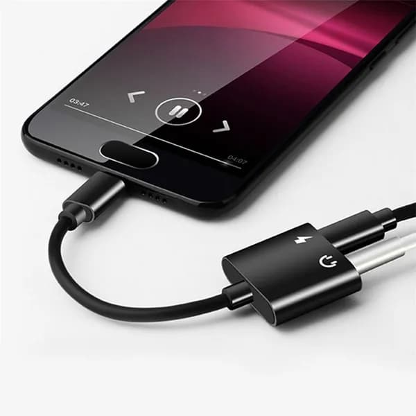 L4(H U P X) Адаптер/разъем совместим с зарядки наушников 2 In1 Type-C на разъем 3,5 мм, наушники Aux Audio и зарядный адаптер, черный