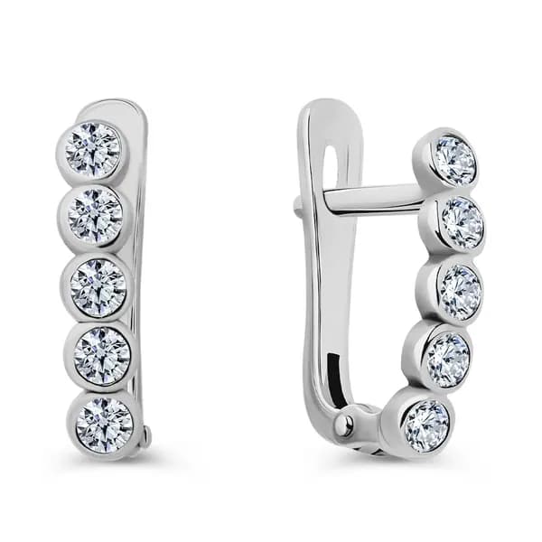 Серьги детские с цирконами серебро 925 пробы 585GOLD