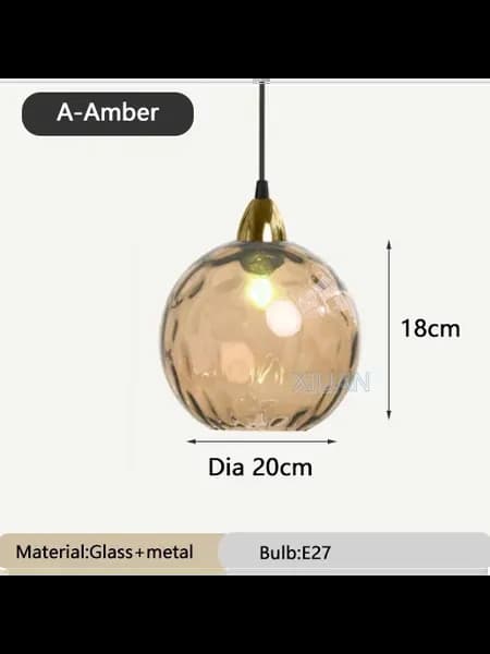 Люстра стеклянная разноцветная диаметр 20 см A Amber