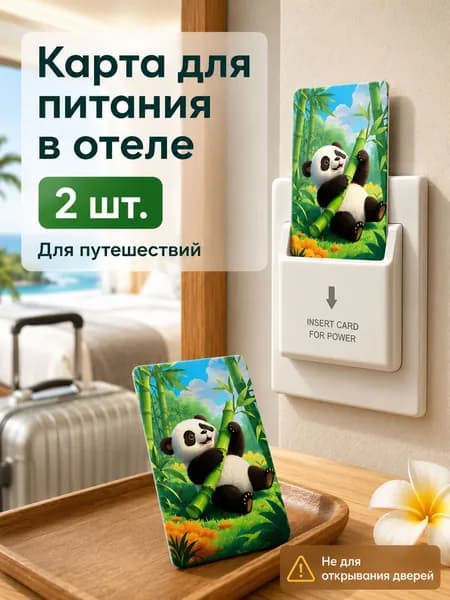 Карта для питания в отеле, 2 шт, дизайн Панда, вставная карта для энергосберегающего выключателя, не открывает двери