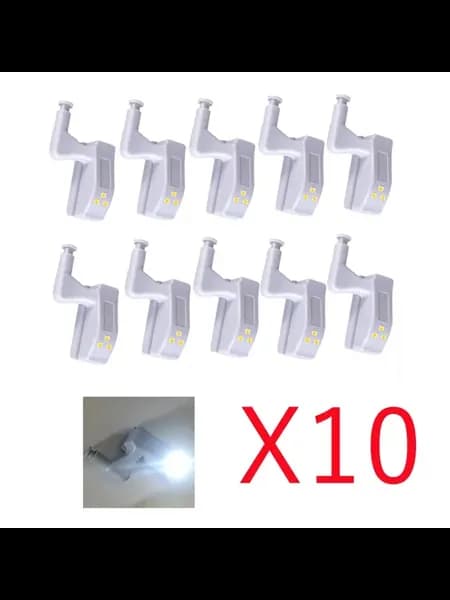 10 шт. LED светильник для шкафа, белый свет