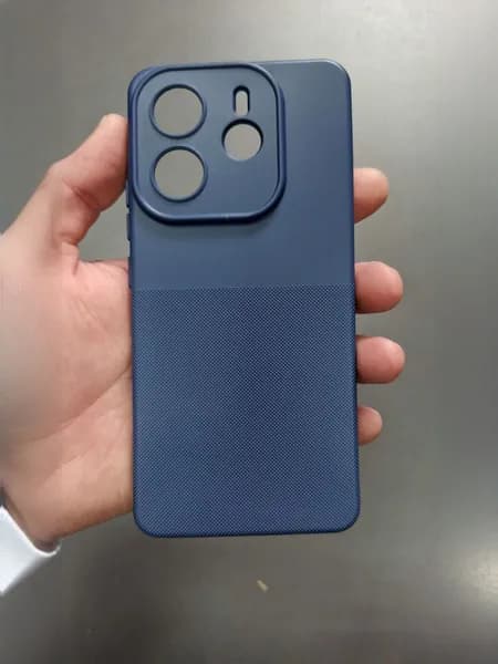 Чехол пупырчатый на Redmi Note 14 матовый синий