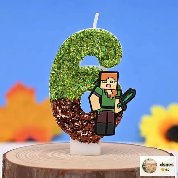 Свечи для торта цифра 6 "Без отдушки", 7.5 см х 4 см, 1 шт