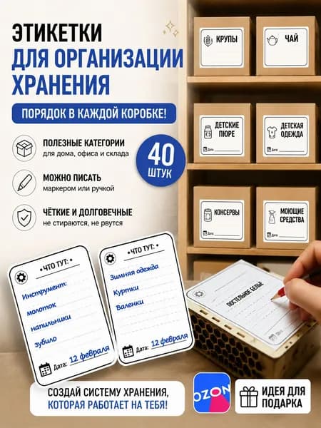Наклейки для Организации Хранения
