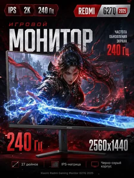 Xiaomi Телевизор 27″ HD, черный матовый