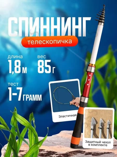 Спиннинг, рабочая длина:  180 см , до 7 гр