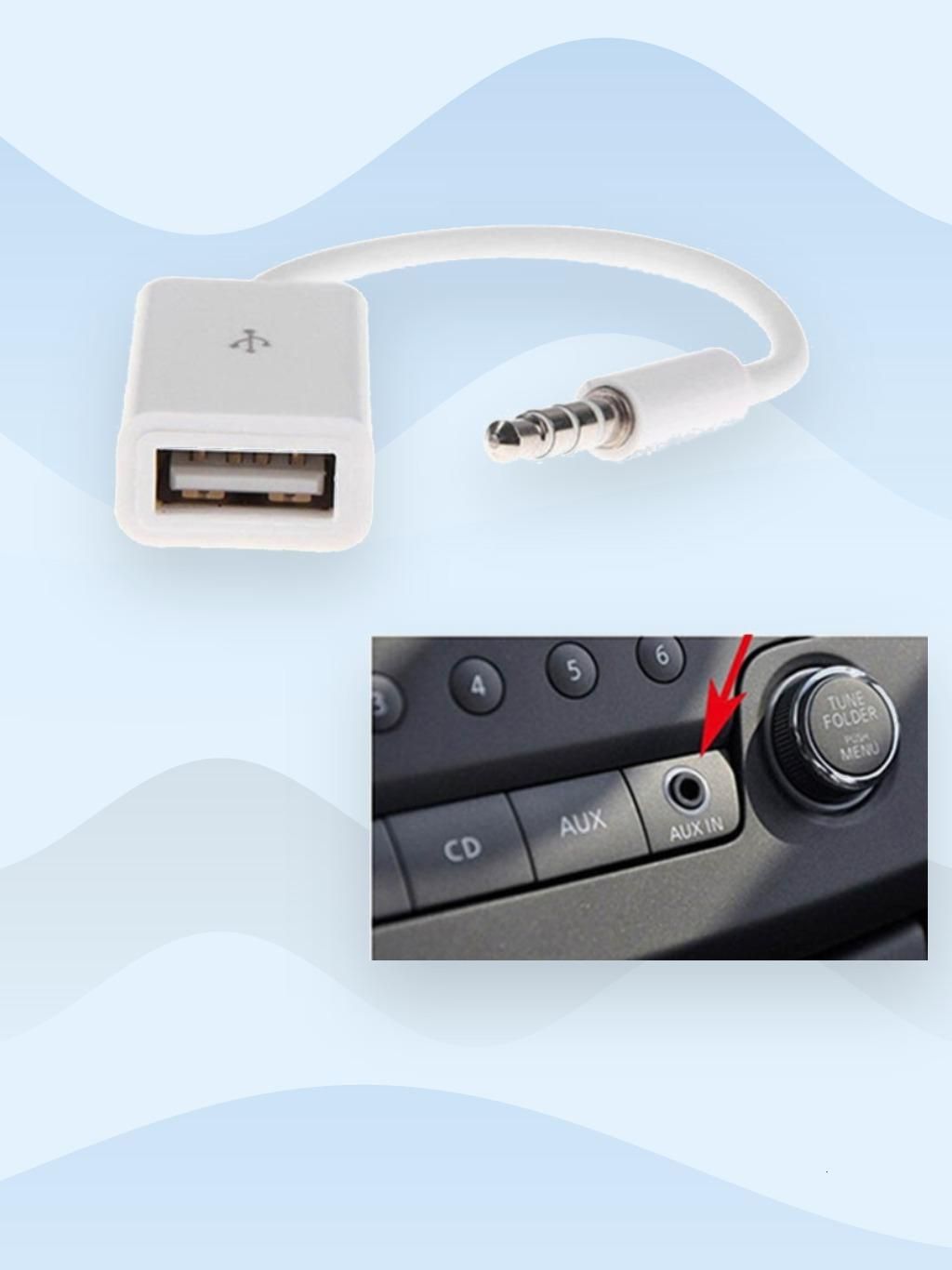 2-стиля 5мм AUX-штекер к USB 2.0 OTG-адаптер, Разъем USB к разъему 3,5 мм