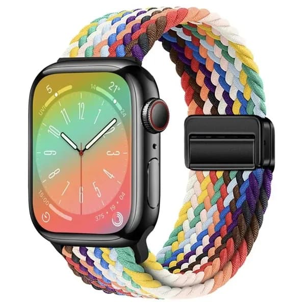 Эластичный нейлоновый ремешок с магнитной пряжкой, подходит для Apple Watch серий 1-9, SE/10, 38-40-41-42мм