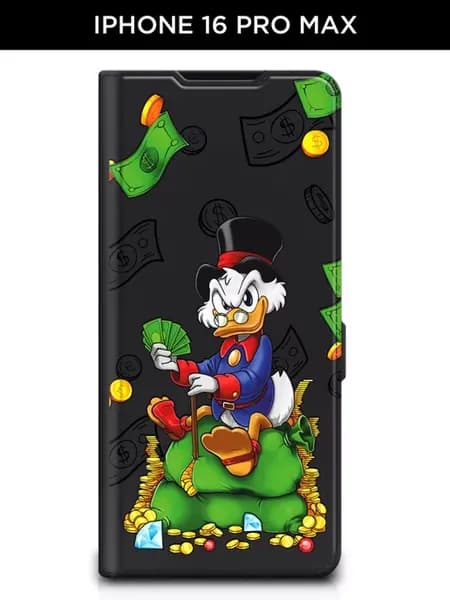Чехол книжка на iPhone 16 Pro Max прикольный