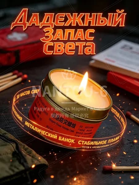 Свечи поминальные "Абрикос" 4 см х 5 см 3 шт