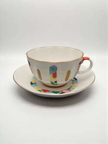 Антикварная чайная пара, фарфор, ЛФЗ, 1960-е г.