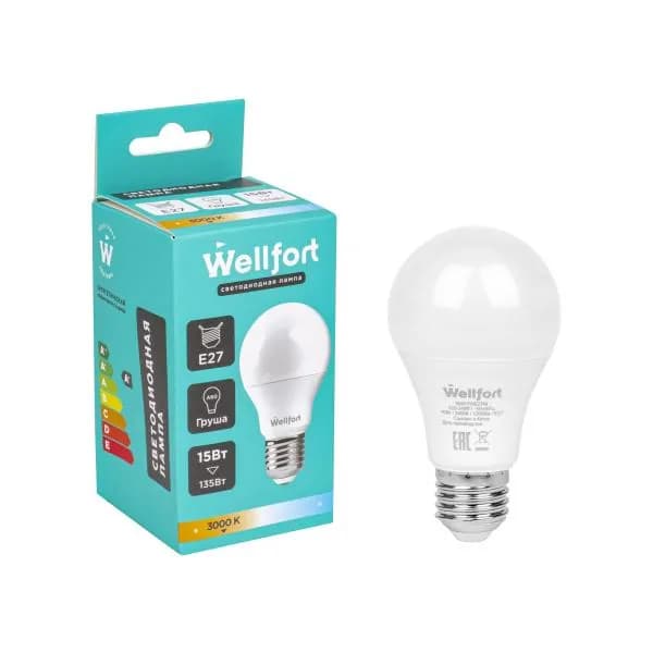 Лампа светодиодная Wellfort груша 15Вт Е27 тёплый
