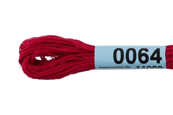 Мулине GAMMA нитки для вышивания 4 шт. по 8 м., 0064 темно-красный