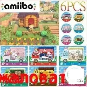 6 шт. Animal Crossing Amiibo New Horizons ACNH Amiibo Sanrio мини-карта, мебель для RV Villager для Nintendo Switch/Switch Lite/New 3DS