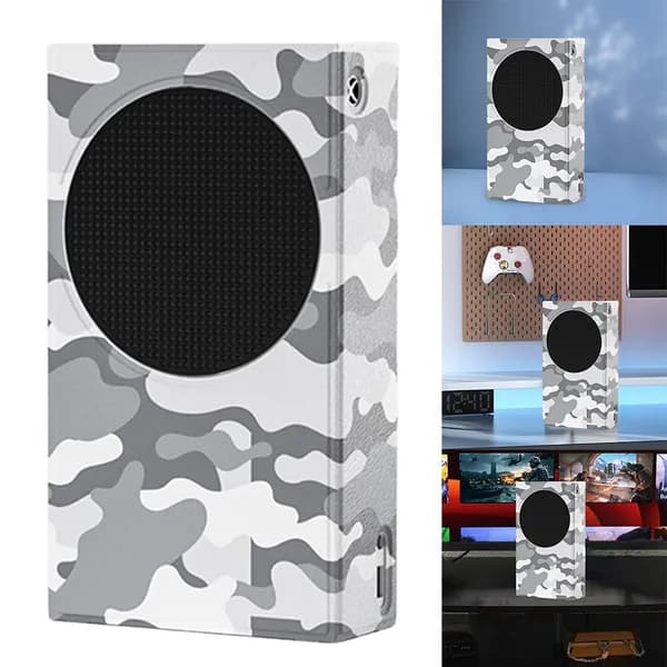 Кожаный чехол для Xbox Series S, пылезащитный, серо-камуфляжный