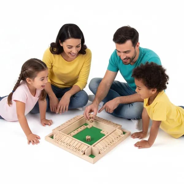 Настольная игра Shut The Box из дерева, зелёная, 230 230 мм