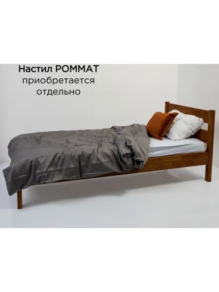 Односпальная кровать Агата из массива березы, 80 х 200 см, без настила, цвет дуб коньячный
