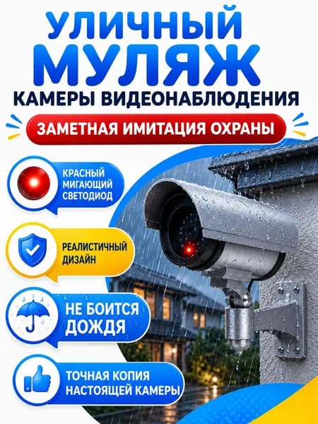 Муляж камеры видеонаблюдения уличной, беспроводной
