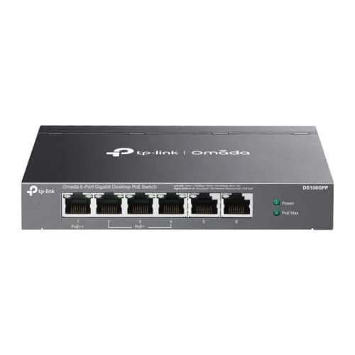 Коммутатор Omada DS106GPP с 6 портами 10/100/1000 PoE+ и 1 портом PoE++
