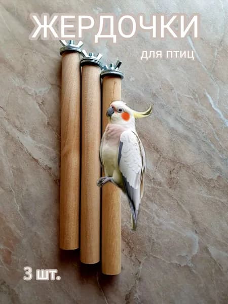 Жердочки для попугаев и птиц деревянные