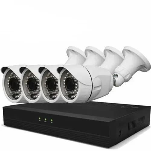 Готовый IP цифровой комплект видеонаблюдения 4Мп PoE 12V (не 48V) на 4 уличные камеры, совместим с приложением XMEye, ПоЕ набор с ночной съемкой и датчиком движения
