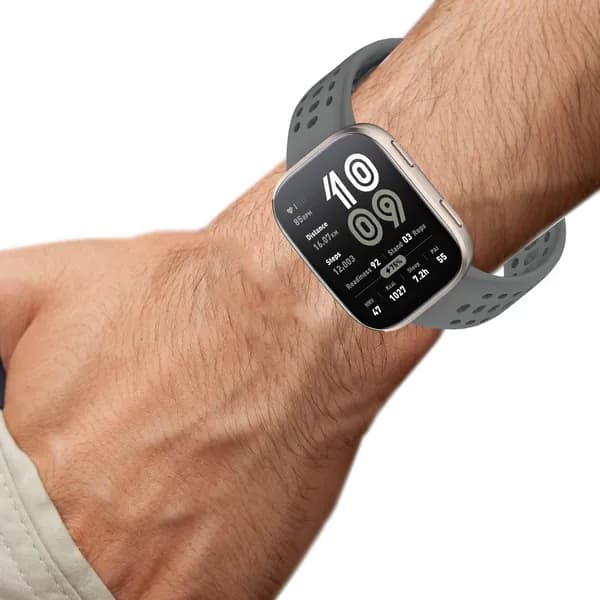 Силиконовый ремешок для Amazfit Bip Max/Bip6, 22 мм, темно-серый, с двойными вентиляционными отверстиями