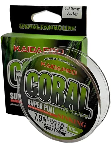 KAIDAPRO CORAL монофильная тонущая леска хамелеон для рыбалки 100м 0.20мм 3.6кг