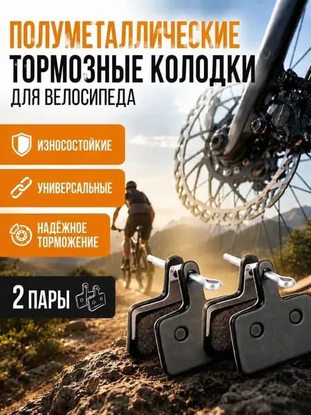 Тормозные колодки дисковые, полуметаллические, универсальные для Shimano Tektro Draco, 2 пары ещё