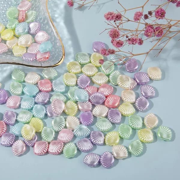 100 шт. новые ракушки из смолы для DIY, фурнитура для заколок, чехлов телефона, креативной слизи, бусины и аксессуары