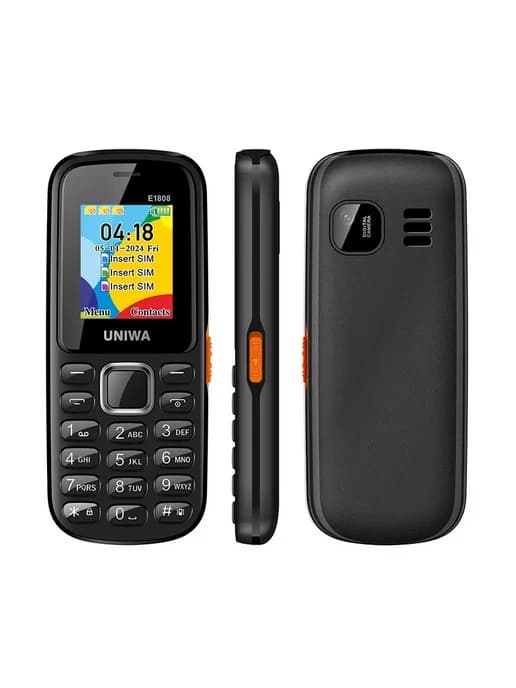 E1808 черный кнопочный телефон 1.77" GSM, BT, 800 мАч