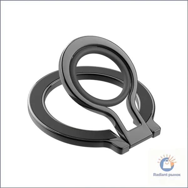 Металлическая подставка Magsafe Magnetic Phone Rings - полностью черная