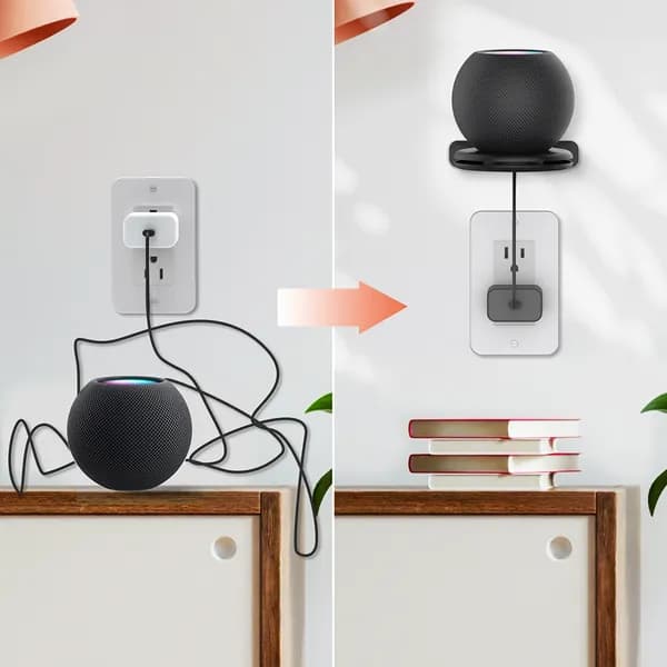 Крепление для Apple HomePod Mini, настенное, с управлением кабелем, чёрное