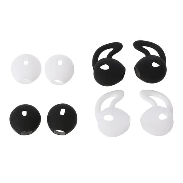 Силиконовые накладки для наушников Apple Earpods (4 пары, черные и белые)