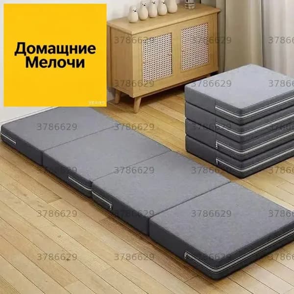 Бескаркасный диван Матрас, Лён, Размер M,серый