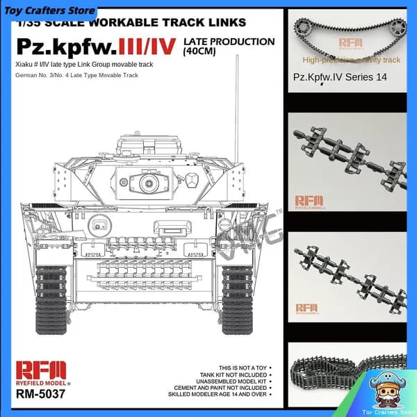 Rye Field RFM 5037 1/35 подвижная гусеница pz.kpfw.iii/iv (40cm) Модель автомобиля