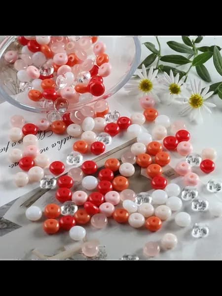 Стеклянные бусины 3x6 мм для украшений Белый, 50pcs, 06 Mix