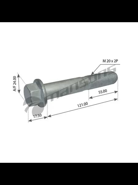 Болт SCHMITZ крепления амортизатора (M20x2x121мм)
