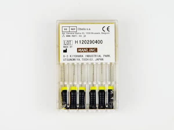 H-Files - корневые буравы ручные, длина 25 мм, ISO-40 (6 шт). (комп)