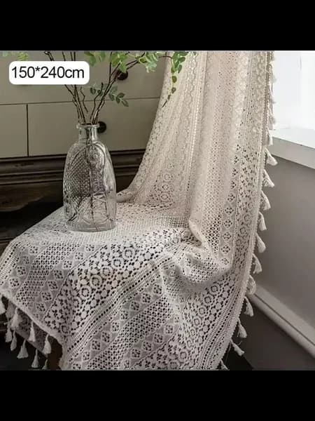 Портьера штора 150х240 см, слоновая кость