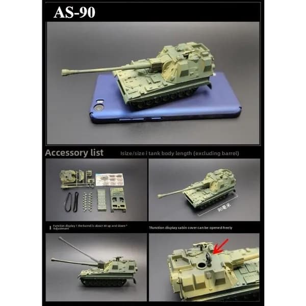 Миниатюрная Модель Танка В Масштабе 1:72, Пластик, Легко Собирается, Может Быть Раскрашена, Случайные Цвета
