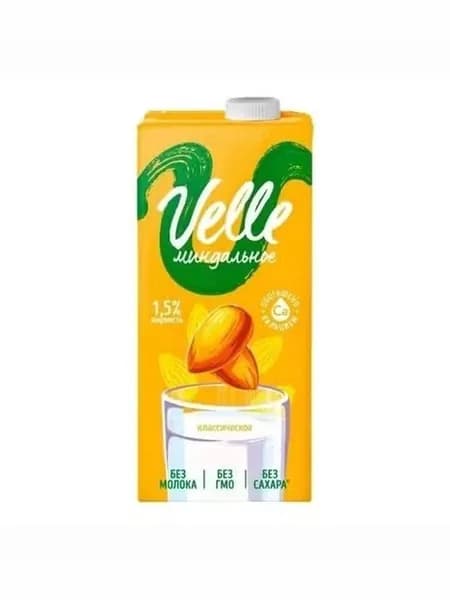 Напиток миндальный Velle без сахара 1,5% 1 л