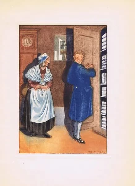 Гравюра антикварная. Морис Леменк. Друг Фриц. Сцена 11. Акватинта. Франция, Париж, 1931 год