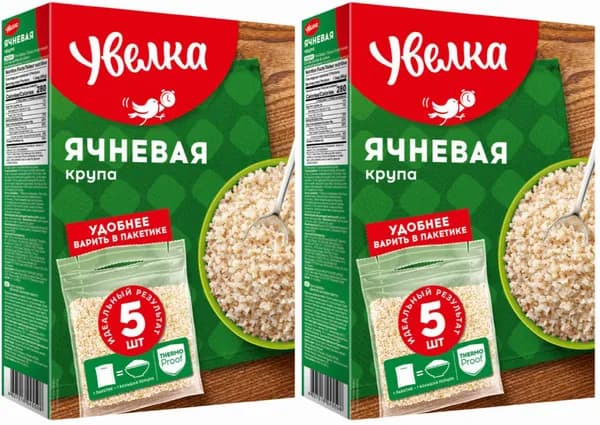 Крупа ячневая Увелка, комплект: 2 упаковки по 400 г