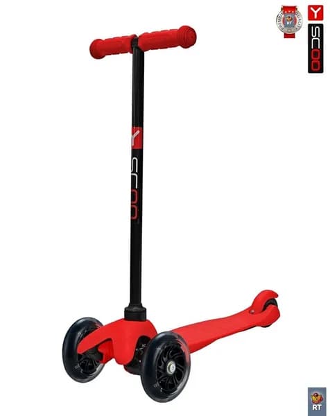 Самокат Y-SCOO mini A-5 Shine цв.red со светящими колесами