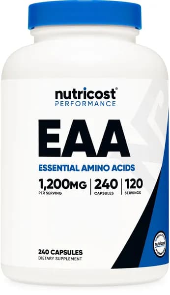 Капсулы Nutricost EAA 1200mg, 240 капсул - незаменимые аминокислоты