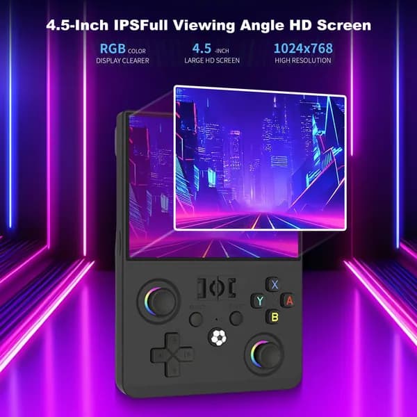 Портативная игровая консоль R36MAX2 с открытым исходным кодом, 4,5 IPS-экран, 64 ГБ