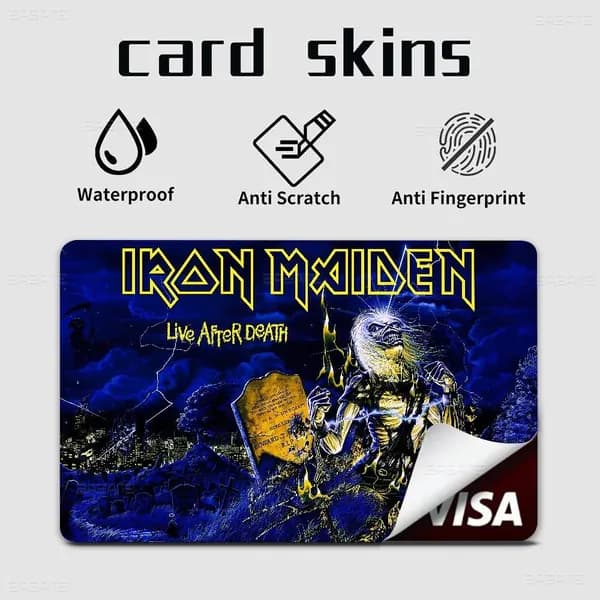 Iron Maiden Айрон Мейден Группа Наклейка на банковскую карту, водостойкая антицарапинная защитная