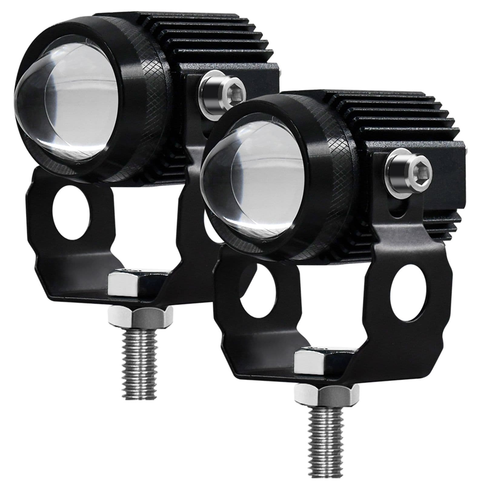 2 мотоциклетные LED фары, 60W, двойной цвет 6000K/3000K, для авто