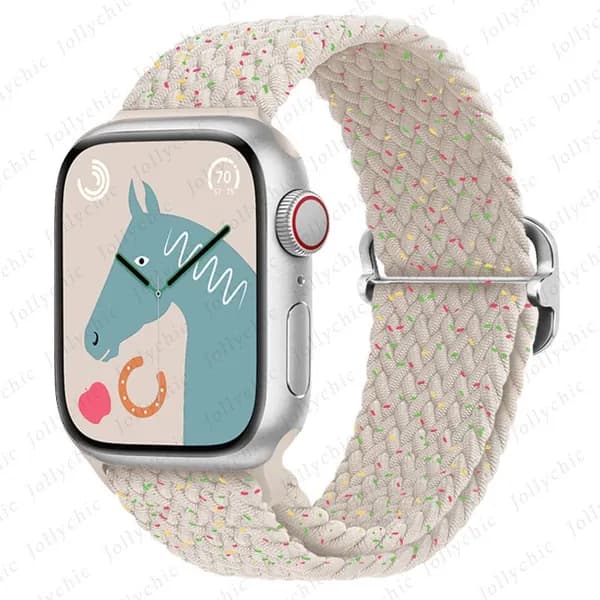 Нейлоновый плетеный ремешок для Apple Watch Ultra 40мм 44мм 41мм 38мм 49мм 45мм Эластичная петля Solo