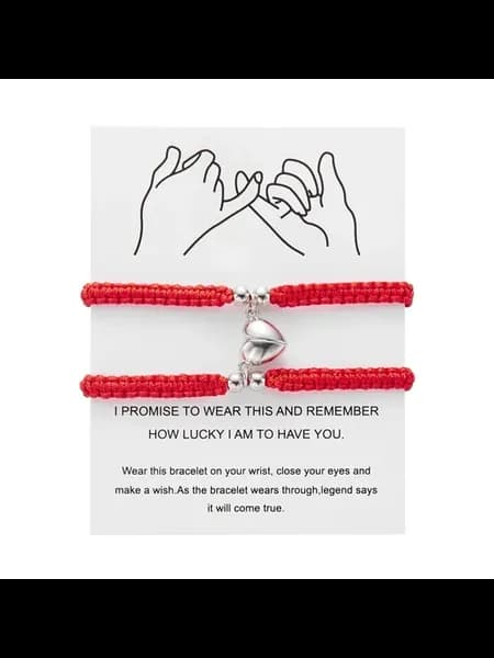 Романтический магнитный браслет Rinhoo jewelry 2 шт. Красный